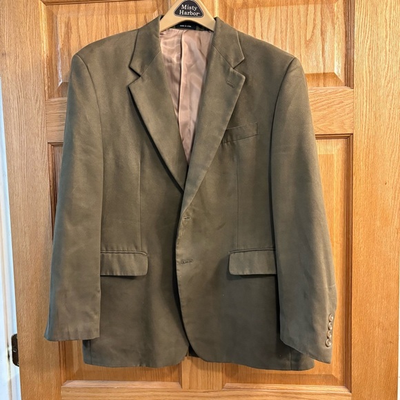 Lauren By Ralph Lauren Brown Suede Polyester Blazer Jacket Sport Coat Men's 40S - Picture 1 of 8